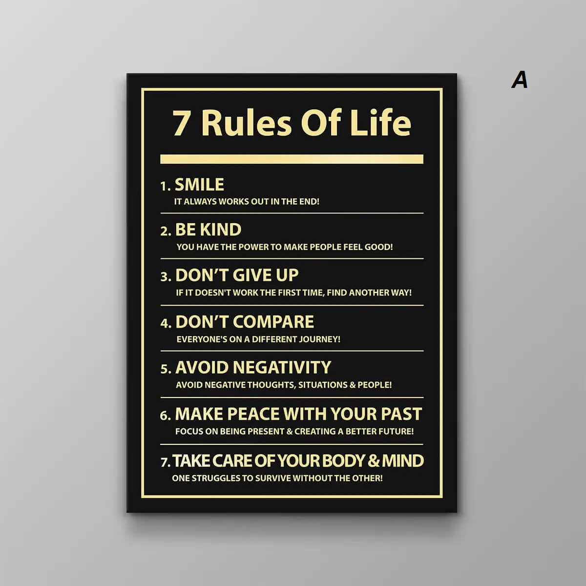 Rules of Money Motivational Quotes Wall Art