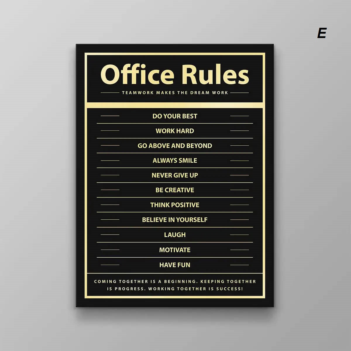 Rules of Money Motivational Quotes Wall Art