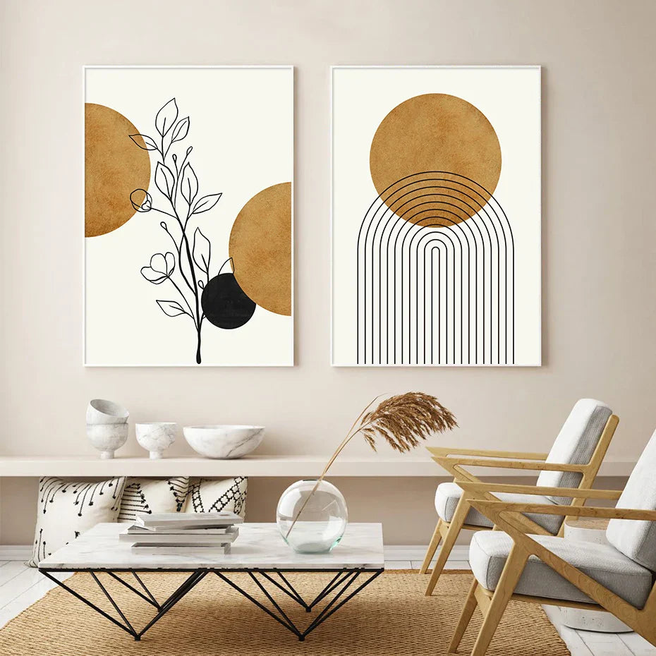 Abstract Boho Geometric Fine Art Minimalist Canvas Prints
