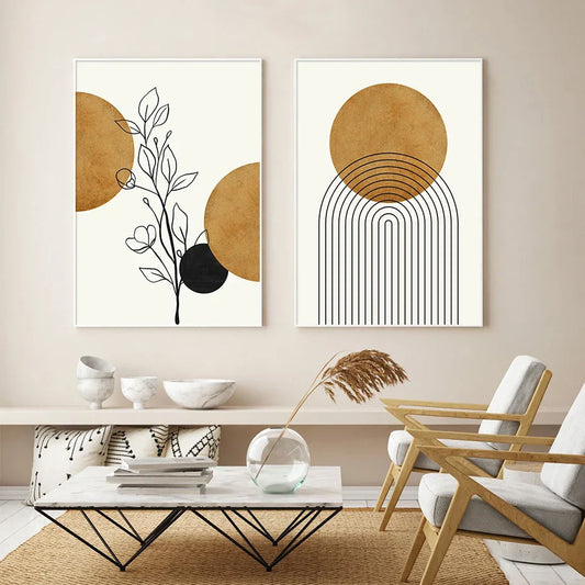 Abstract Boho Geometric Fine Art Minimalist Canvas Prints
