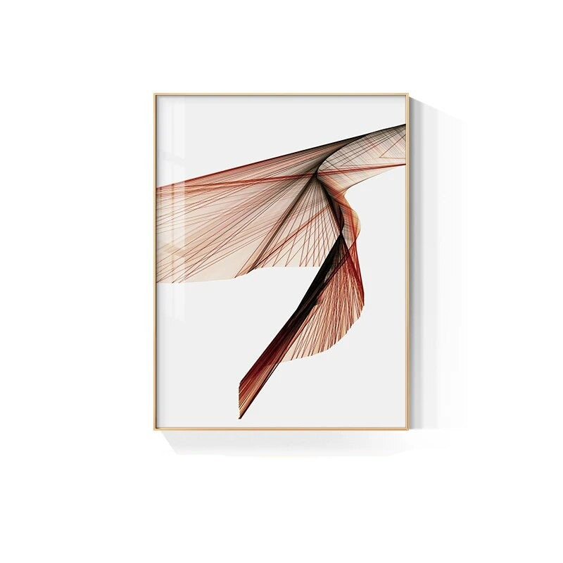 Abstract Twisted Lines Minimalist Wall Art Canvas Prints