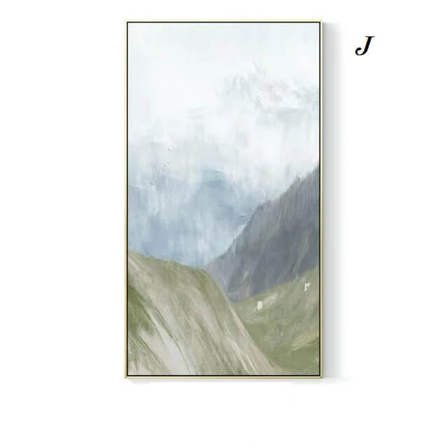 Scandinavian Green Mountain Canvas Wall Art
