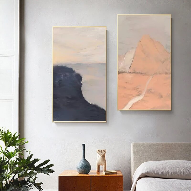 Scandinavian Green Mountain Canvas Wall Art