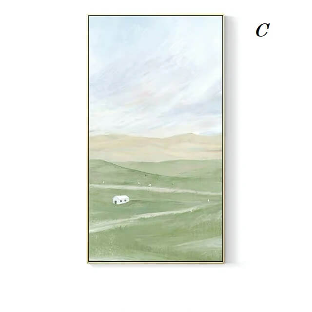Scandinavian Green Mountain Canvas Wall Art