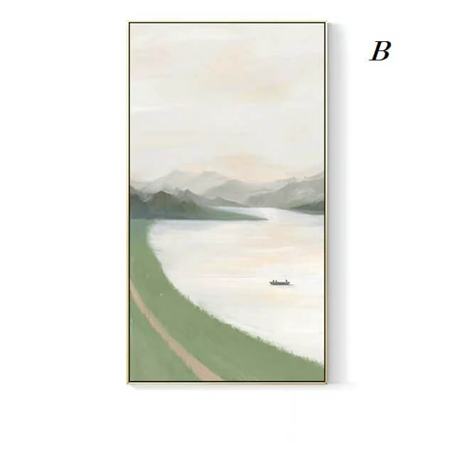 Scandinavian Green Mountain Canvas Wall Art