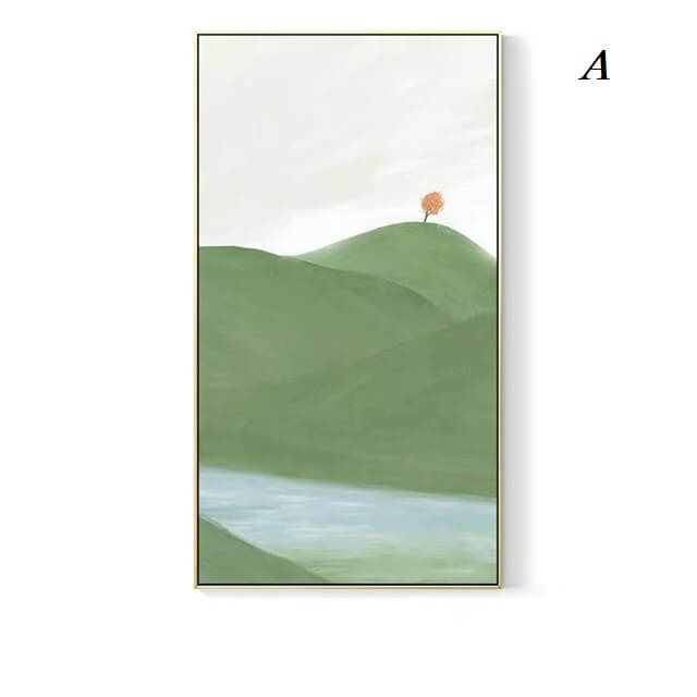 Scandinavian Green Mountain Canvas Wall Art