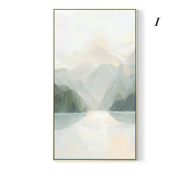 Scandinavian Green Mountain Canvas Wall Art