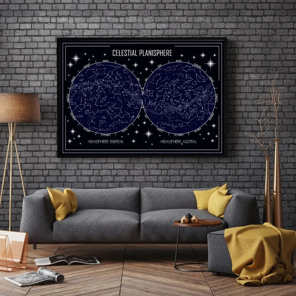 Star Map Celestial Planisphere Wall Art