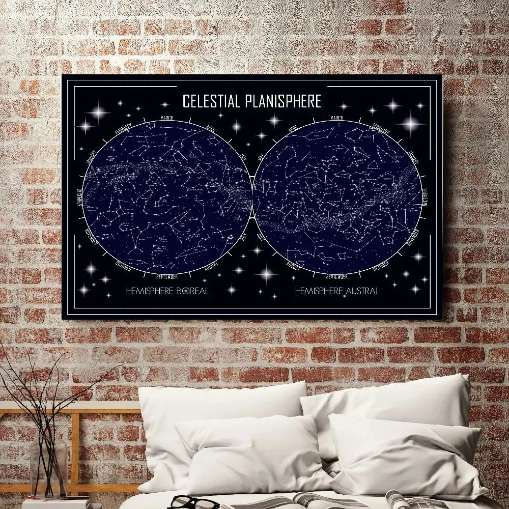 Star Map Celestial Planisphere Wall Art