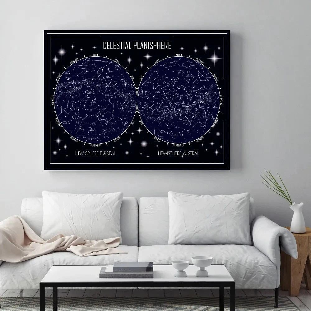 Star Map Celestial Planisphere Wall Art