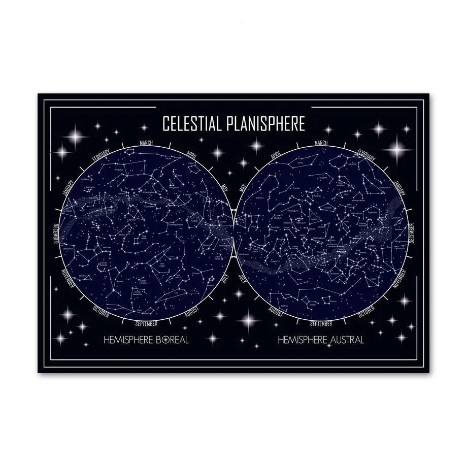 Star Map Celestial Planisphere Wall Art