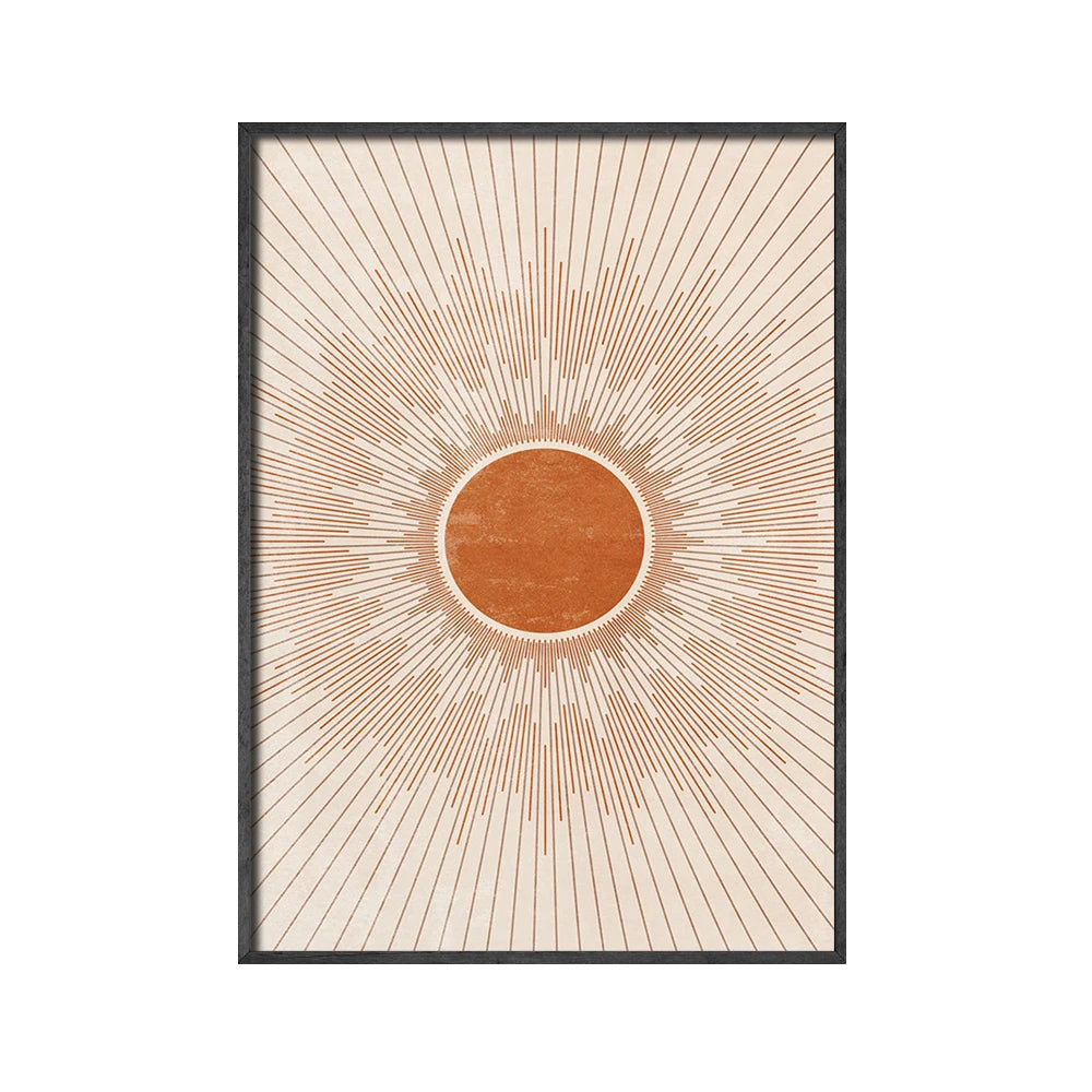 Mid Century Sun Moon Boho Canvas Print Wall Art