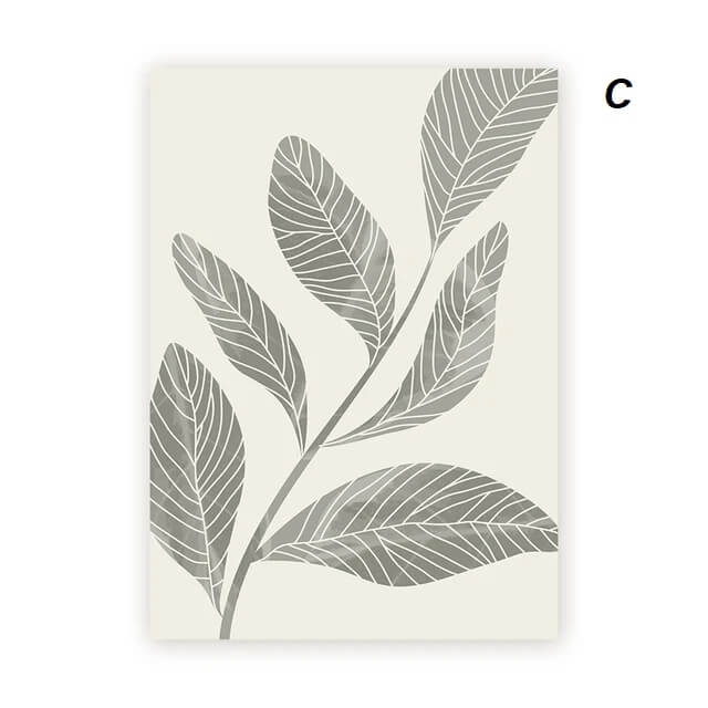 Tropical Green Leaves Boho Canvas Prints