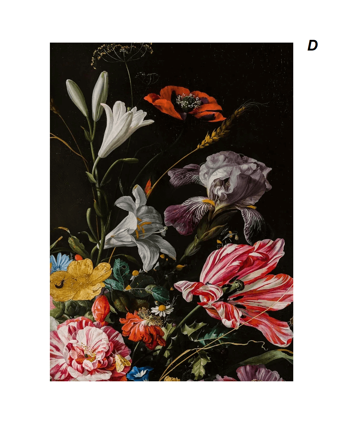 Vintage Antique Dark Academia Flowers Roses Wall Art