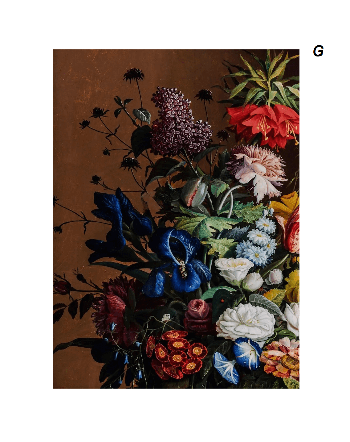 Vintage Antique Dark Academia Flowers Roses Wall Art