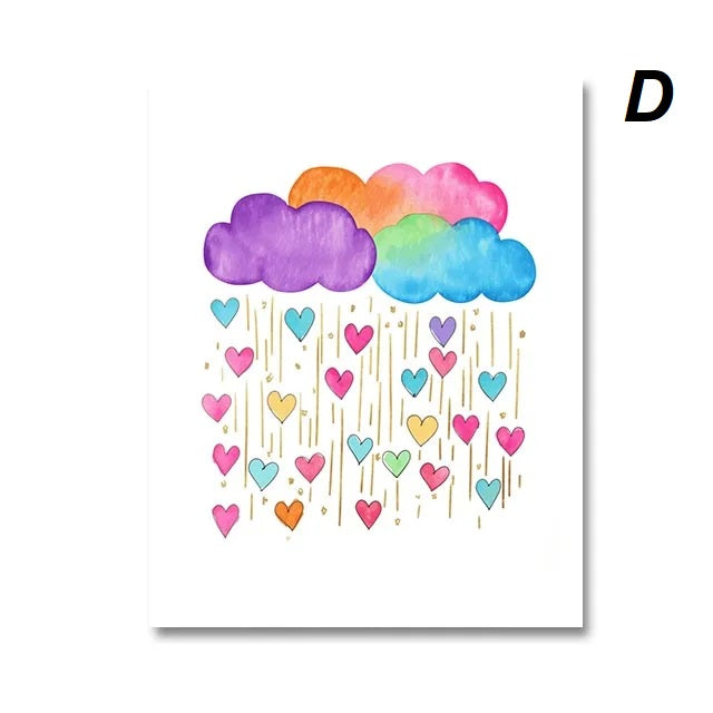 Watercolor Pink Unicorn Wall Art