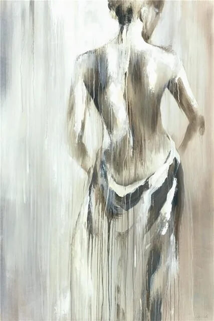 Woman Back Drawing Canvas Print