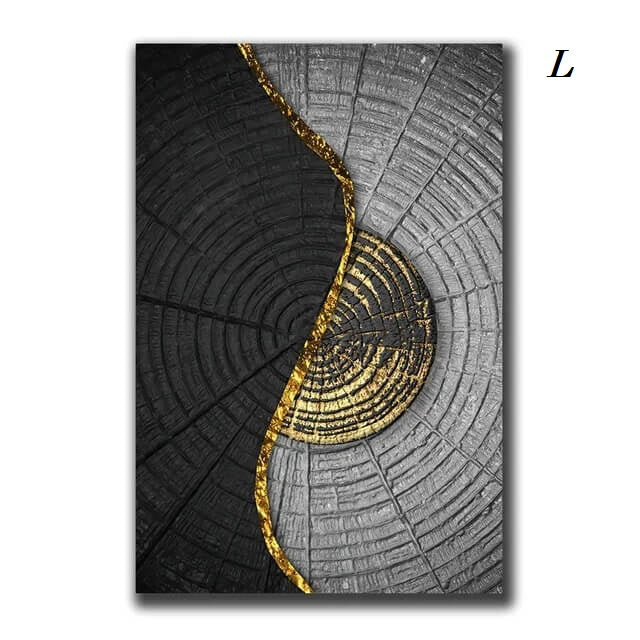 Wood Texture Marble Abstract Golden Canvas Prints