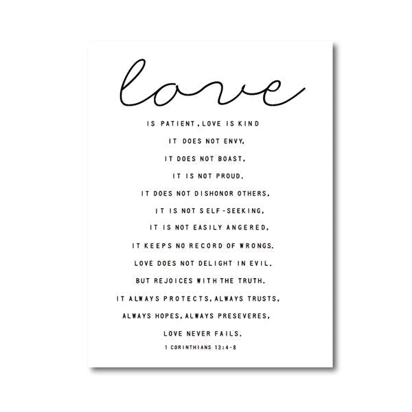 Love Is Patient Love Is Kind Quote Wall Art