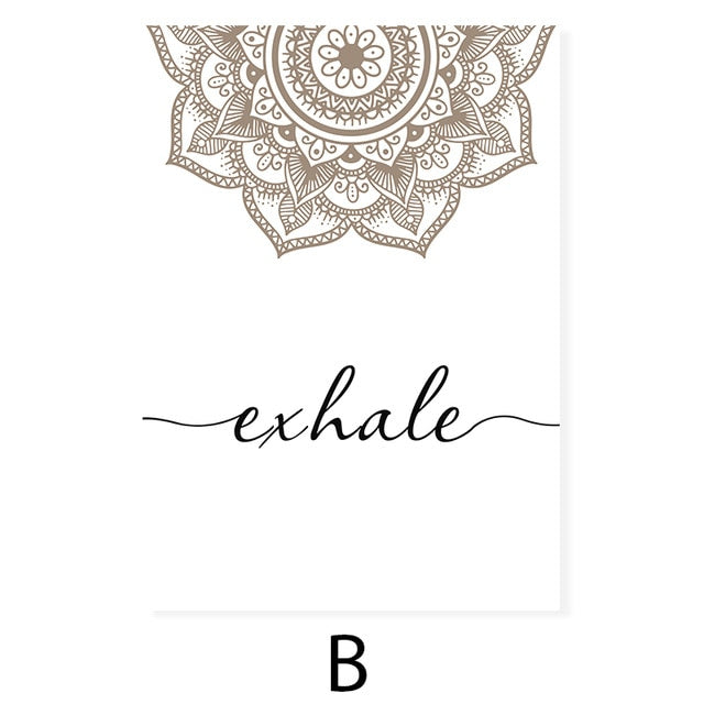 Scandinavian Floral Mandala Inhale Exhale Wall Art