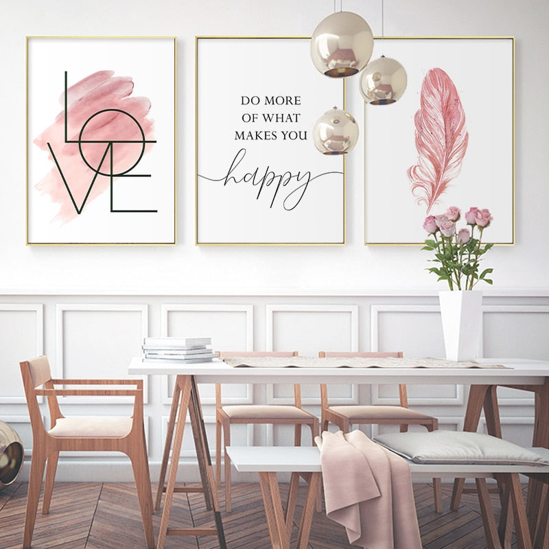 Do More Of What Makes You Happy Quote Blush Pink Canvas Prints