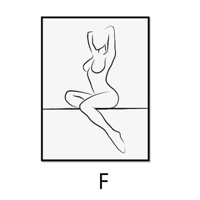 Minimalist Black & White Figures Line Art Canvas Prints