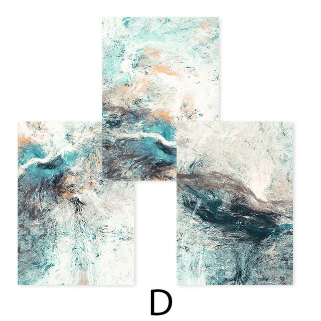 Natural Shades Of Blue Green Abstract Wall Art