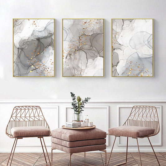 Gray Golden Marble Canvas Prints