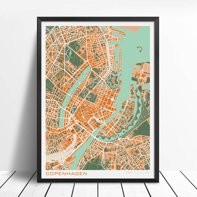 City Maps Wall Art Famous City Paris New London Stockholm Canvas Prints