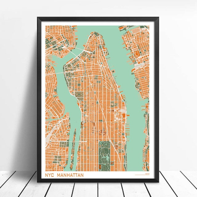 City Maps Wall Art Famous City Paris New London Stockholm Canvas Prints