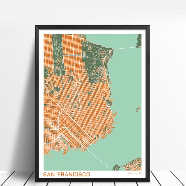 City Maps Wall Art Famous City Paris New London Stockholm Canvas Prints