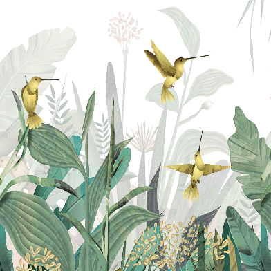 Heaven Birds Tropical Mural Wallpaper (SqM)