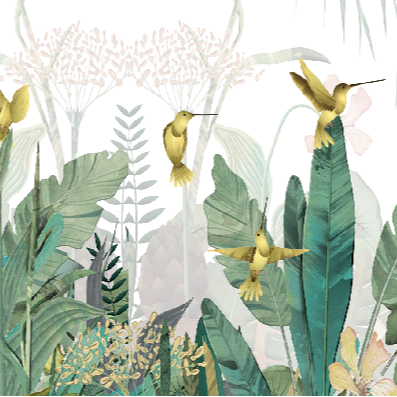 Heaven Birds Tropical Mural Wallpaper (SqM)