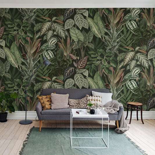 The Night Jungle Lush, Mischievous Monkeys Mural Wallpaper (SqM)