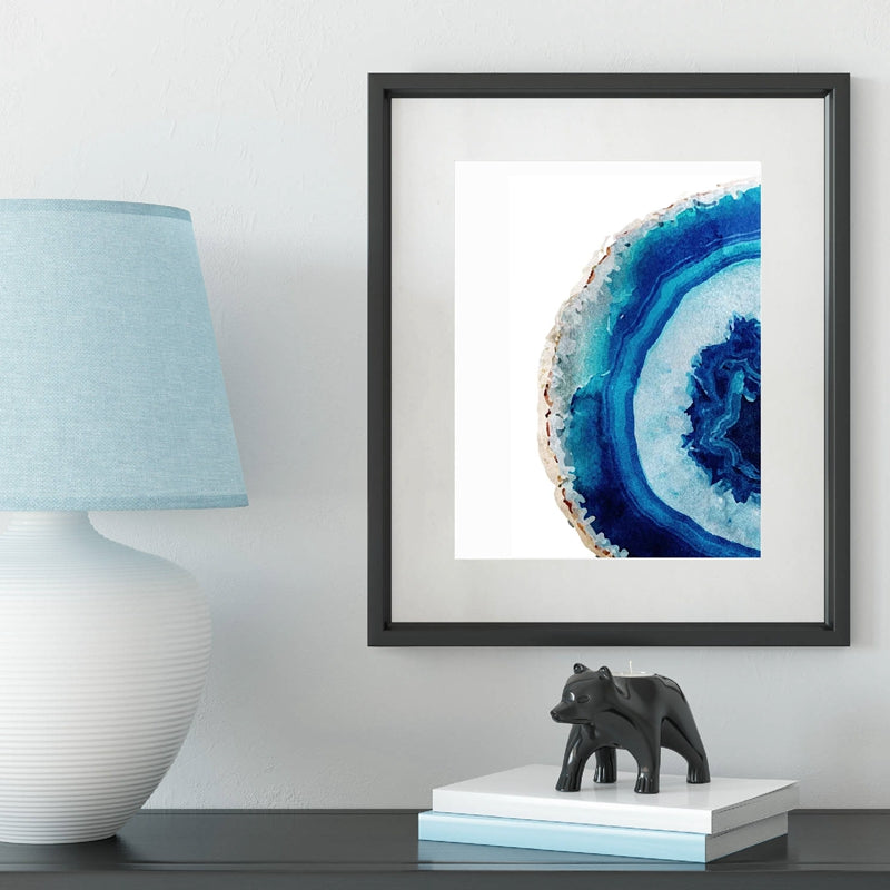 Blue Agate Slice Poster