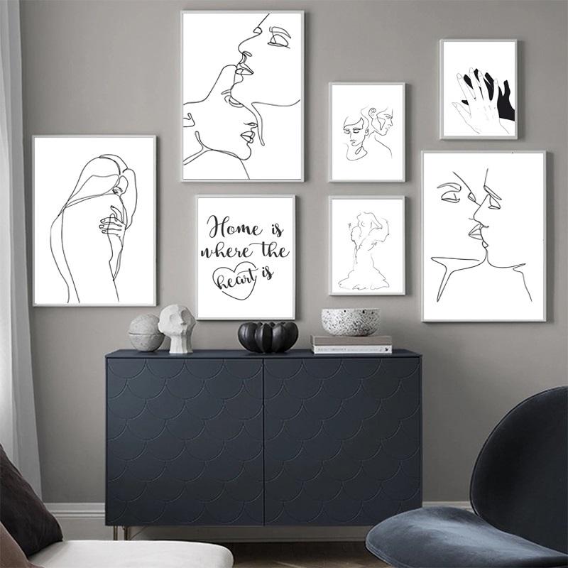 The Kiss Line Touch Canvas Print