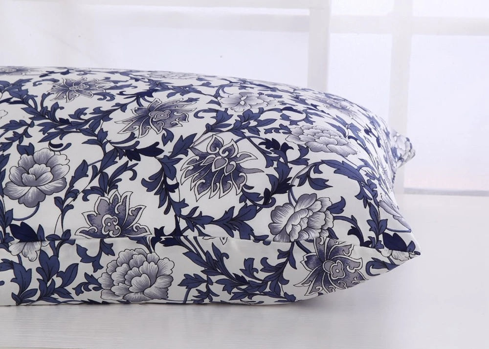 Blue Porcelain Mulberry Silk Pillowcase