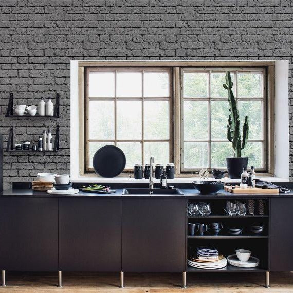 Soft Grey Bricks Mural Wallpaper (SqM)
