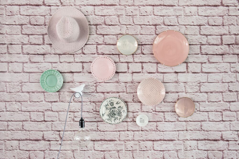 Soft Pink Bricks Mural Wallpaper (SqM)