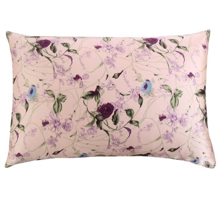 Pink Freesia Mulberry Silk Pillowcase