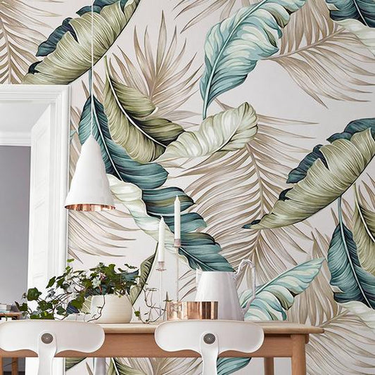 Modern Tropical Leaves Mural Wallpaper (SqM)
