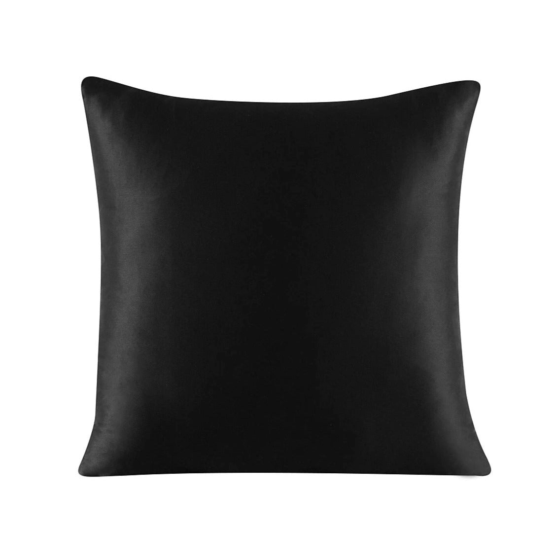 Black Natural Silk Cushion Cover
