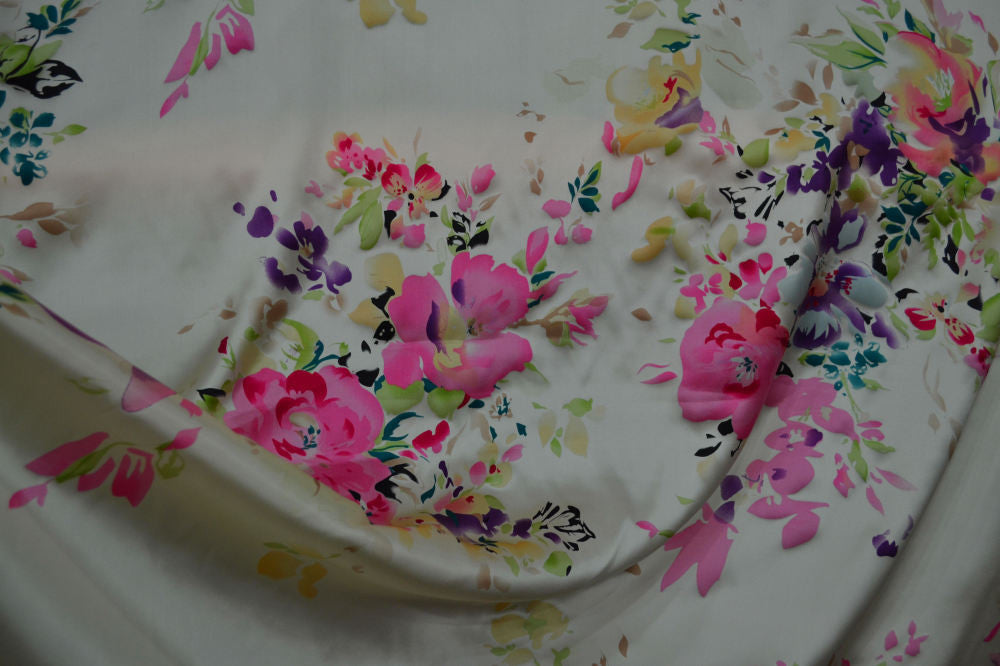 Rose Aquarelle Floral Mulberry Silk Pillowcase