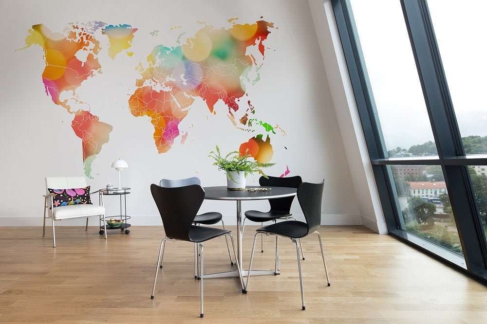 Your Own World Map Confetti Mural Wallpaper (SqM)