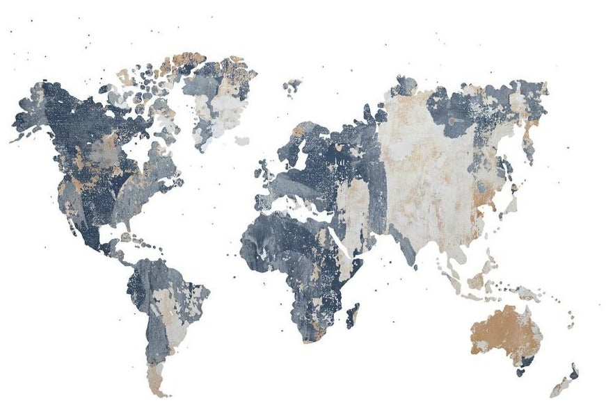 Your Own World Map Battered Mural Wallpaper (SqM)