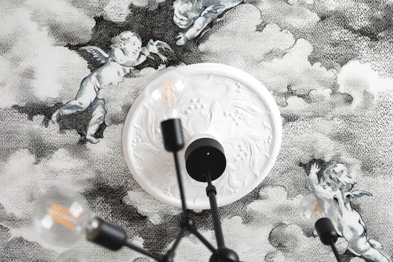 Chubby Cerubs Graphite Mural Wallpaper (SqM)