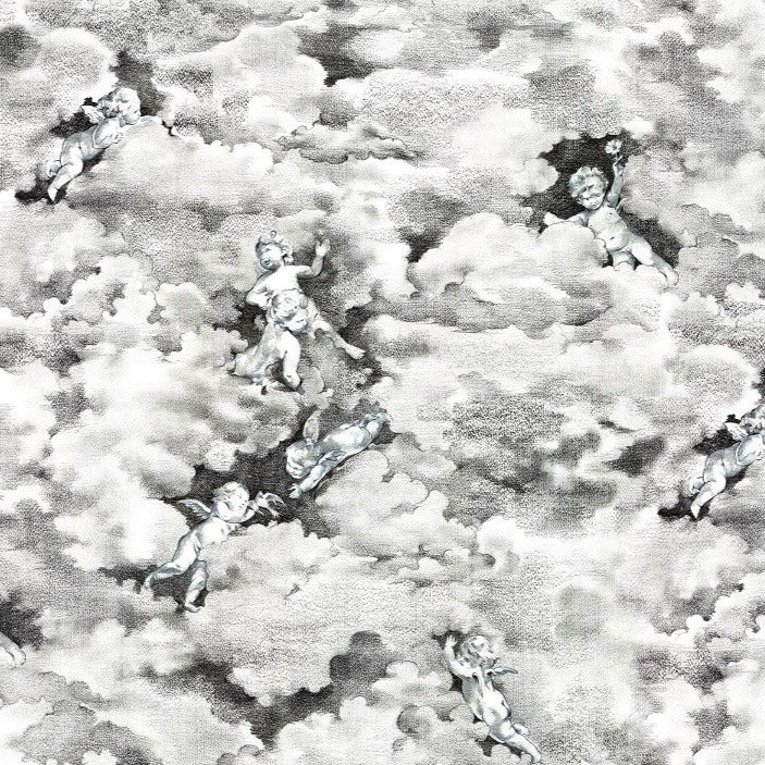 Chubby Cerubs Graphite Mural Wallpaper (SqM)