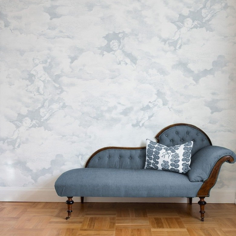 Chubby Cerubs Blue Mural Wallpaper (SqM)