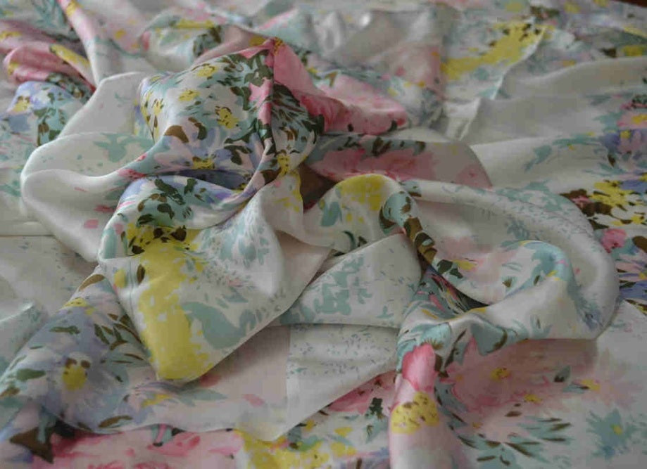 Blue Rose Floral Mulberry Silk Pillowcase