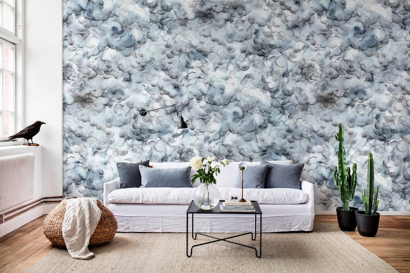Storm Brewing Smoky Clouds Mural Wallpaper (SqM)